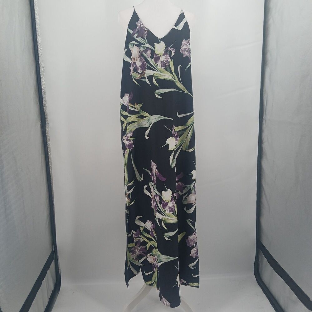 womens elaine rose size 8 navy maxi dress iris floral lightweight formal summer